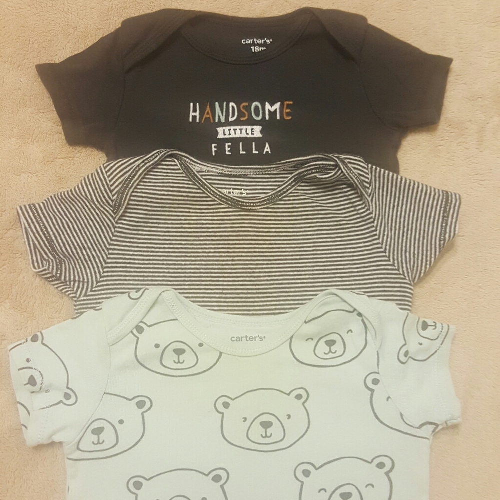 3-pack boys short sleeve bodysuits 18 m